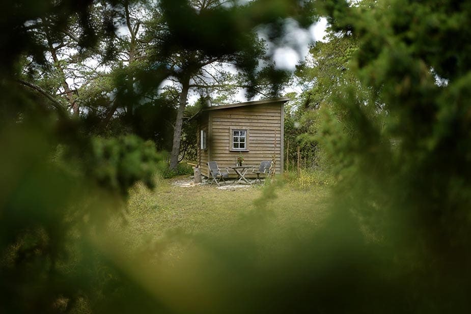 slapen in een hutje in zweden