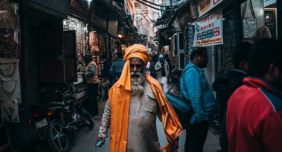 delhi market kleurrijke plek india