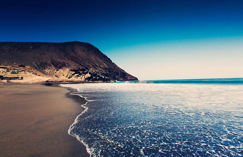 Strand La Tejita in het zuiden bij El Medano