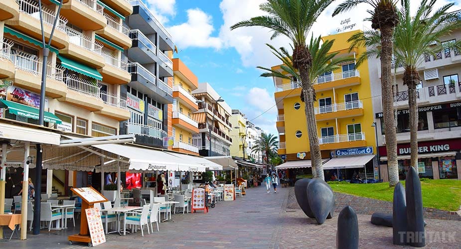 Restaurants aan de boulevard van Los Cristianos