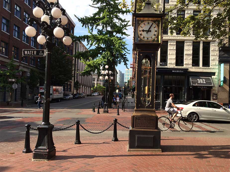 Straatbeeld in Gastown in Vancouver in Canada