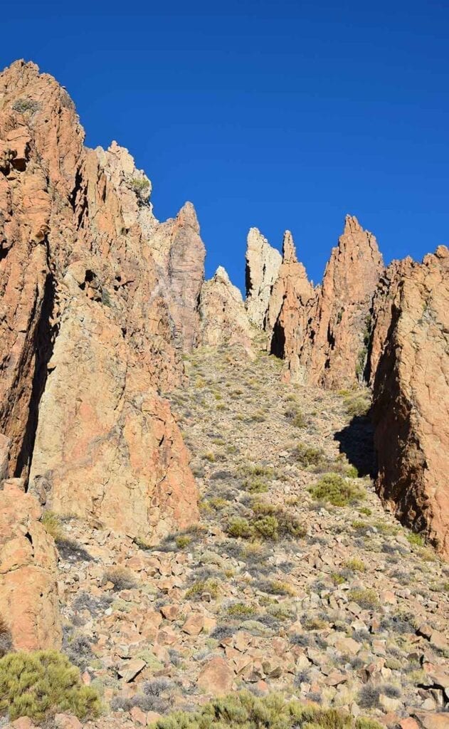 Landschap van rotsen op Tenerife