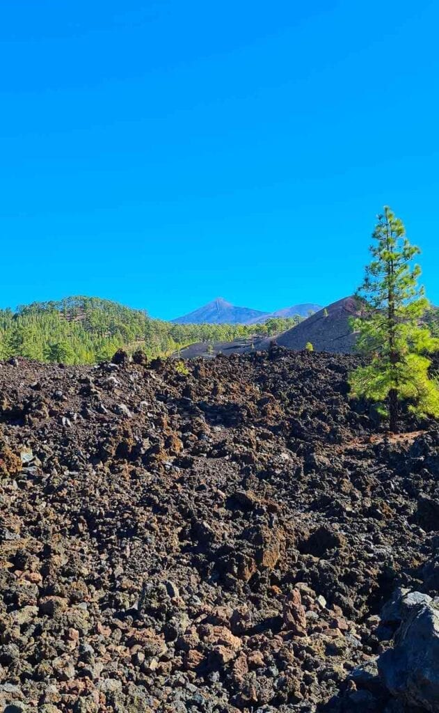 Hiken tussen vulkanisch landschap