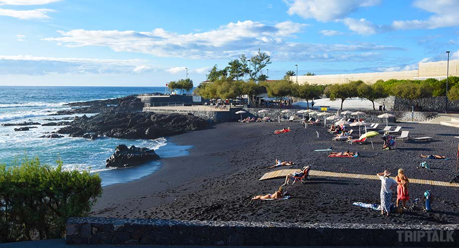 Het strandje van Playa La jaquita bij Alcala op Tenerife