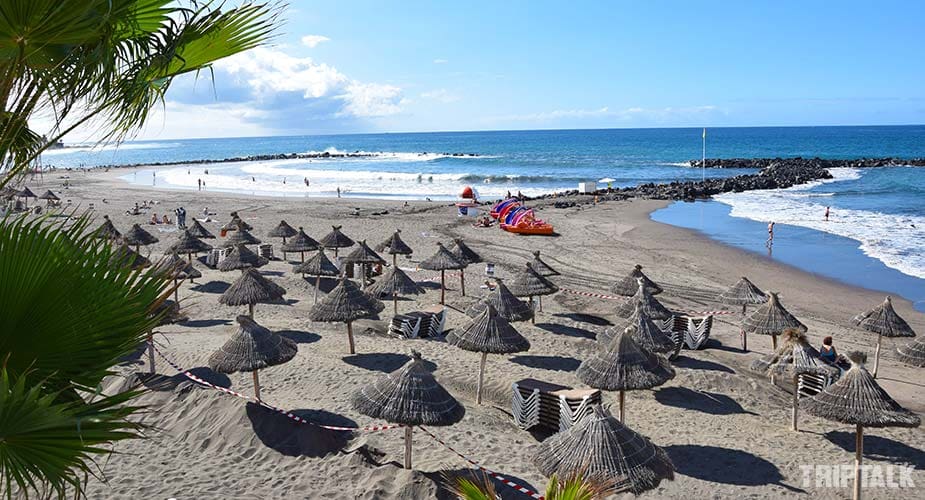 Het strand van Playa la Troya in Playa de las Americas