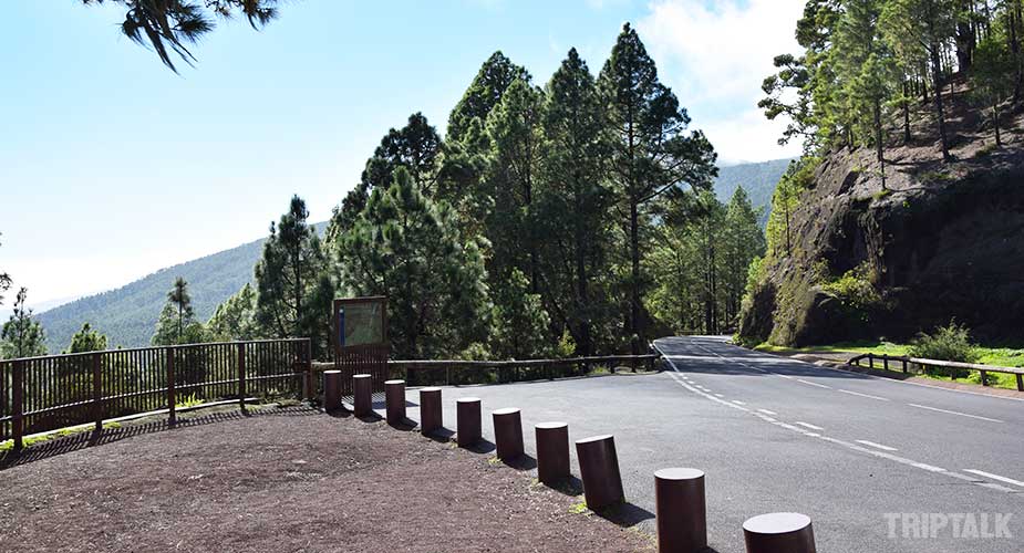 De route via deze wegen naar de Teide