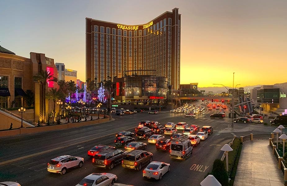 Las Vegas bij zonsondergang