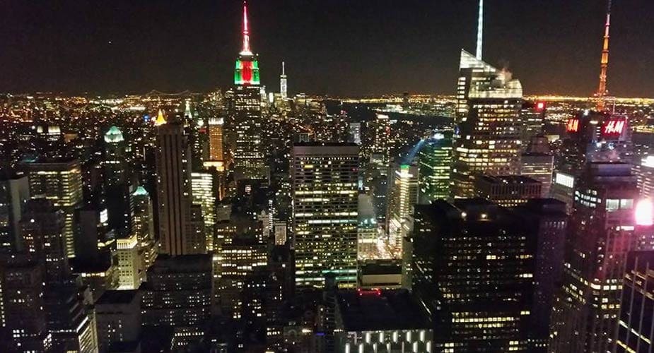 Uitzicht in de avond op New York