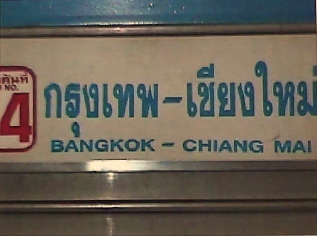 Bordje nachttrein naar Chiang Mai