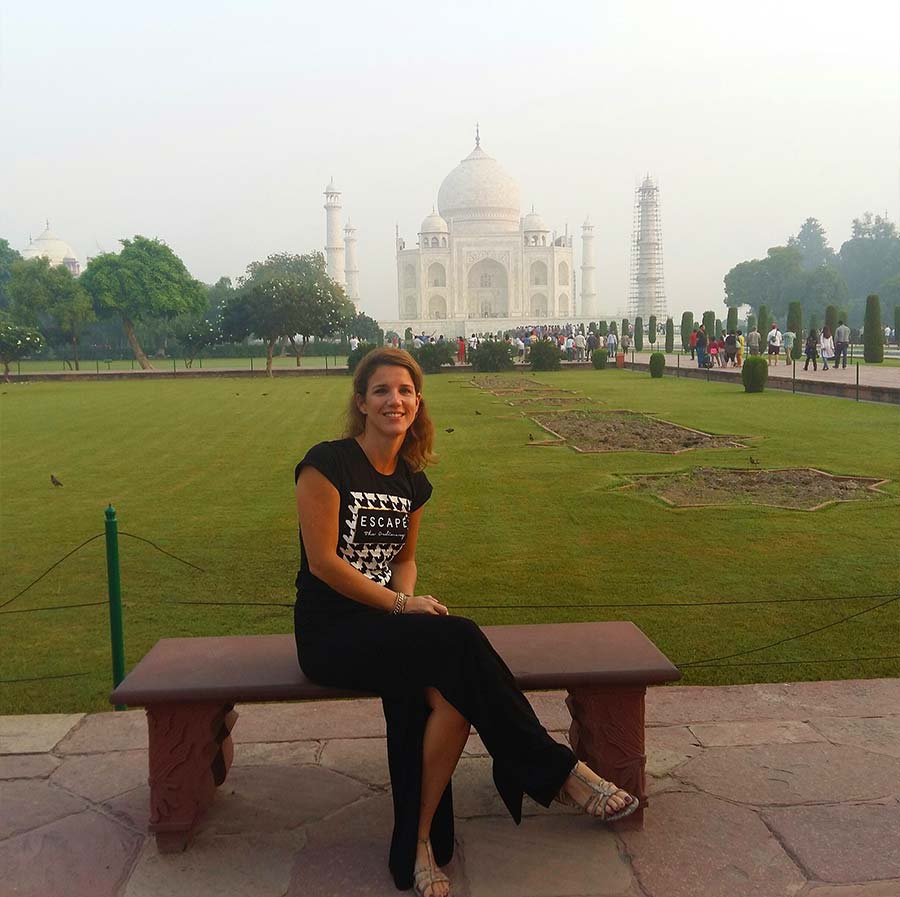 Bij de Taj Mahal in India