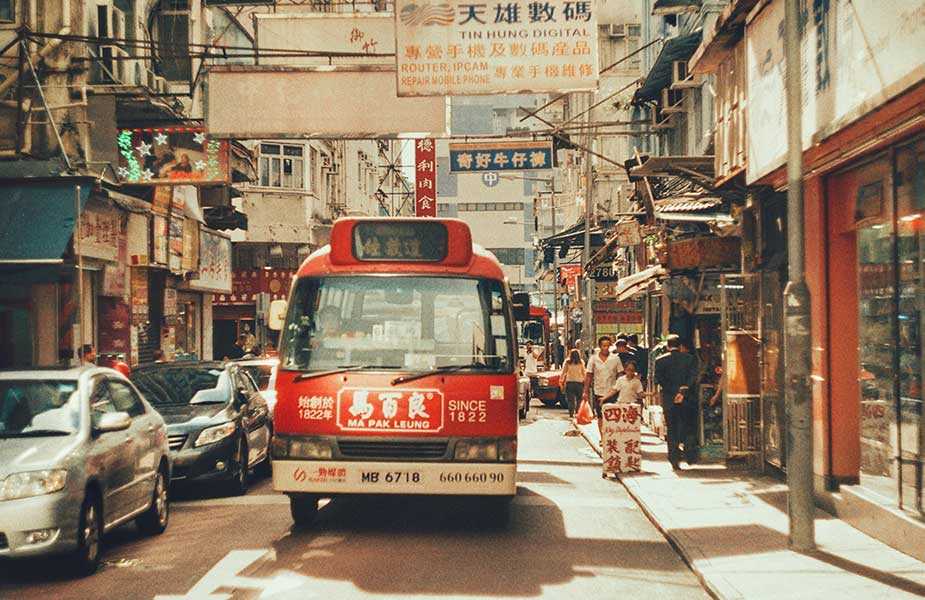 Een blik op het straatbeeld in Hong Kong