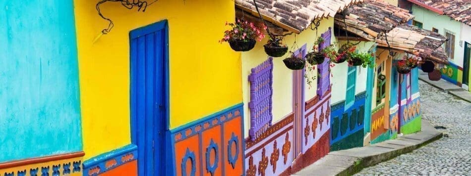 Kleurrijke straat in Bogota in Coolmbia