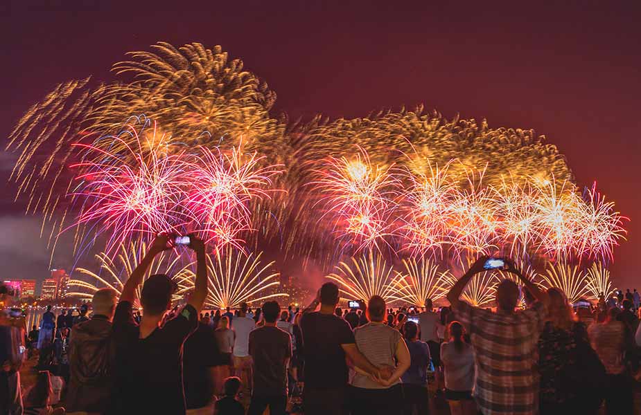 Vuurwerk in Australie bij Australian Day