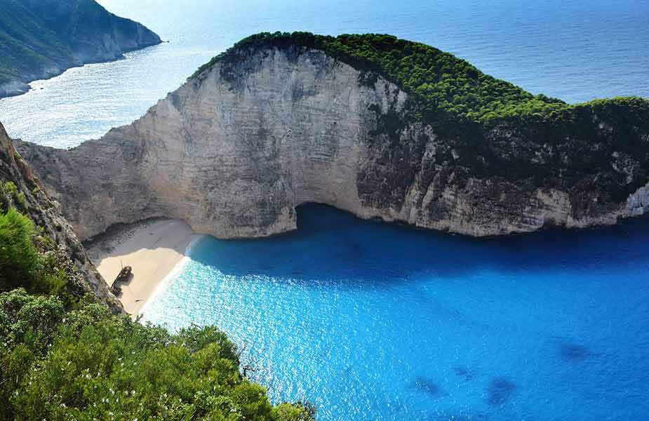 Het wrak op het strand van Zakynthos in Griekenland