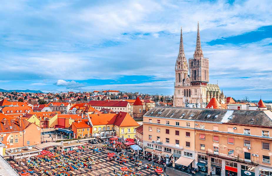 Plein en kathedraal in Zagreb