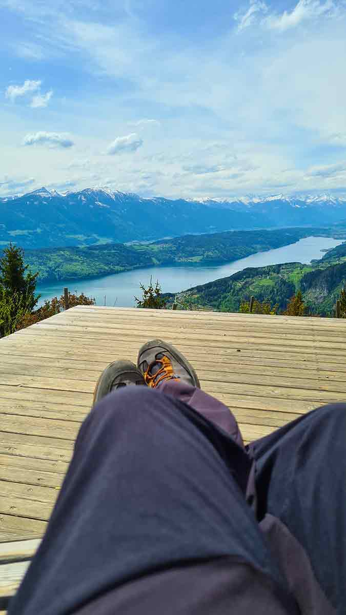 Relaxt genieten van het uitzicht op de Millstattersee