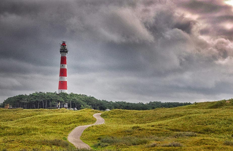 De bekende vuurtoren op Ameland