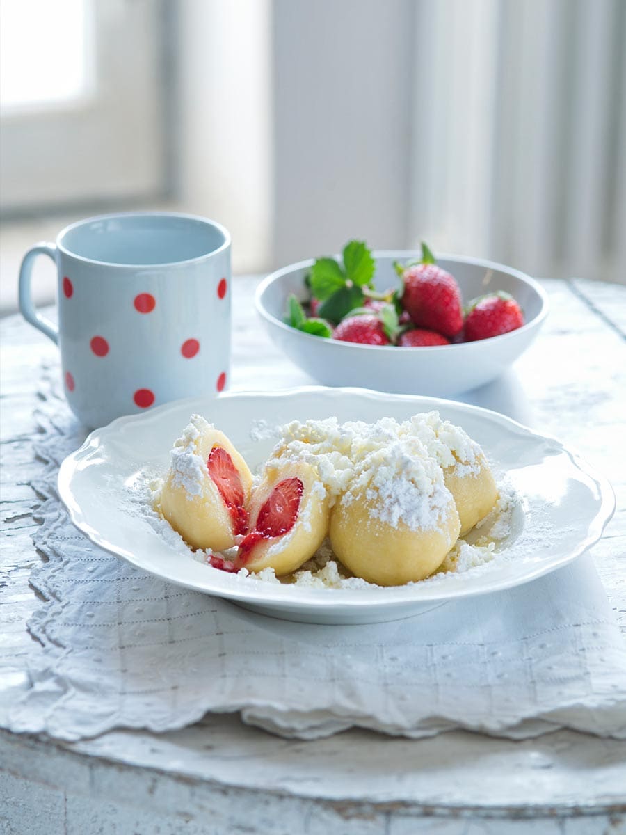 Fruitknoedel gerecht, lekker om te eten in Tsjechie