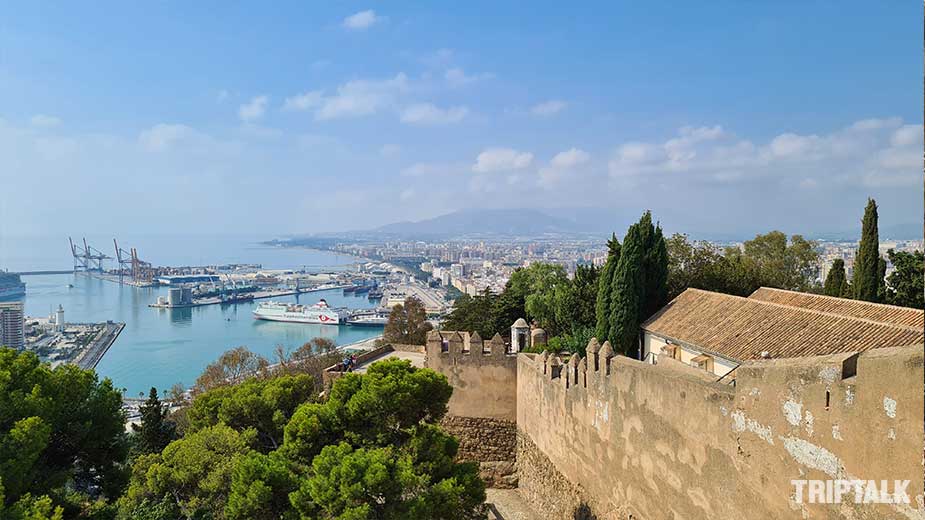 Uitzicht vanaf het Gibralfaro kasteel in Malaga