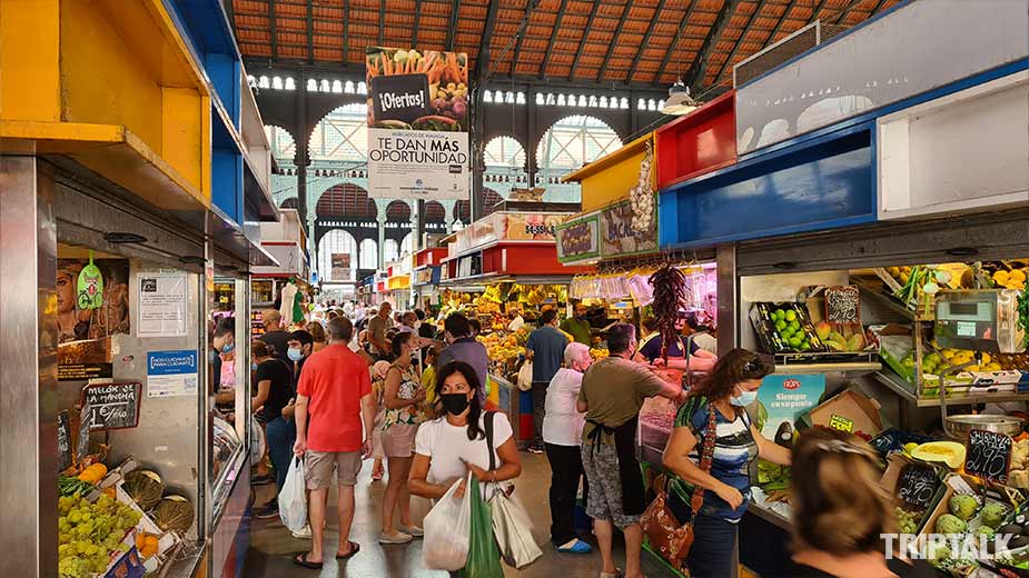 Binnen in de Mercado van Malaga