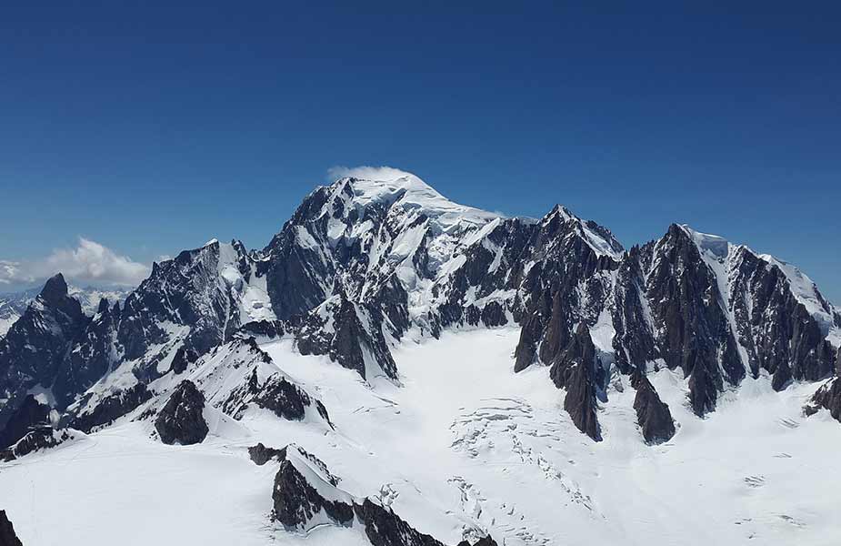 De top van de Mont Blanc