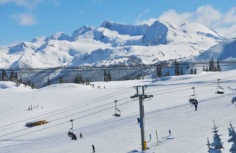 Skipiste en skilift in Canada