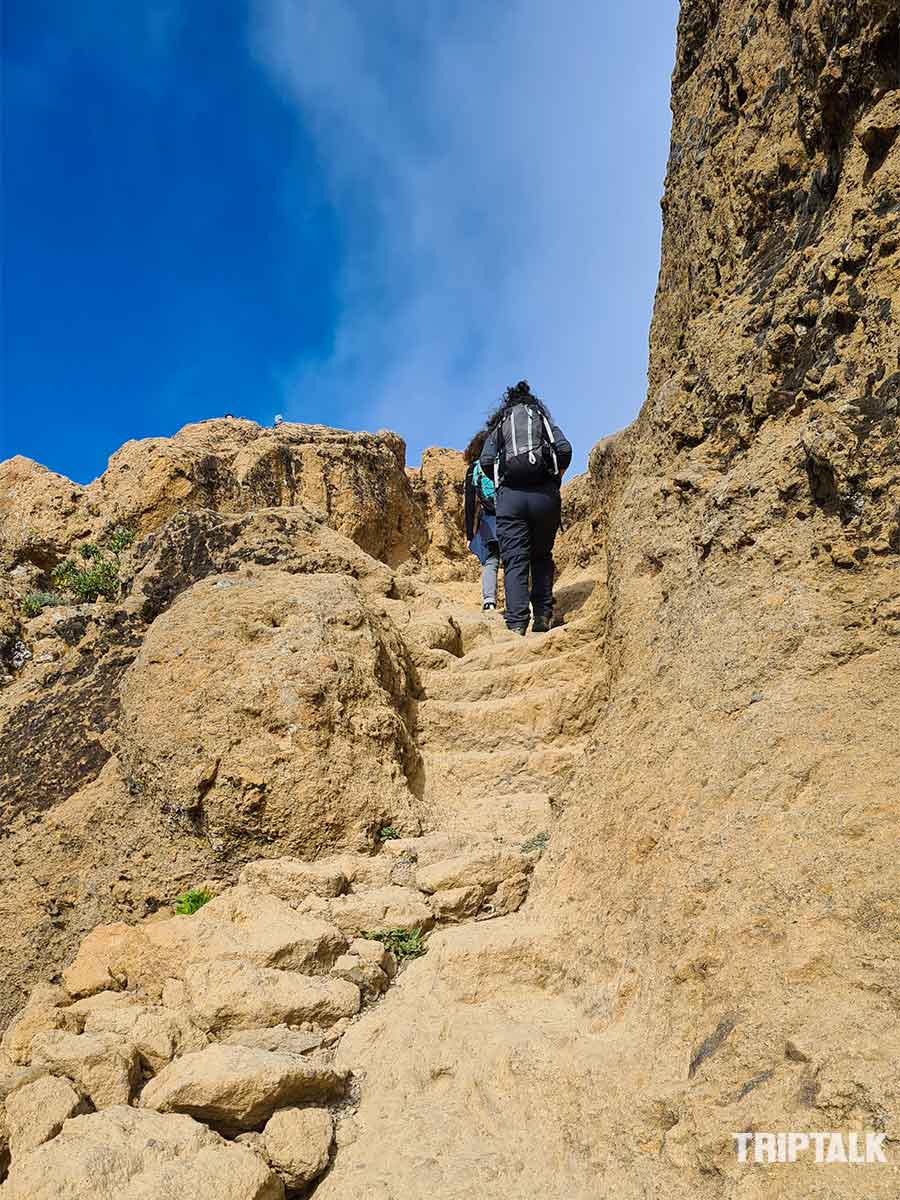 Wandelpad naar Roque Nublo op Gran Canaria