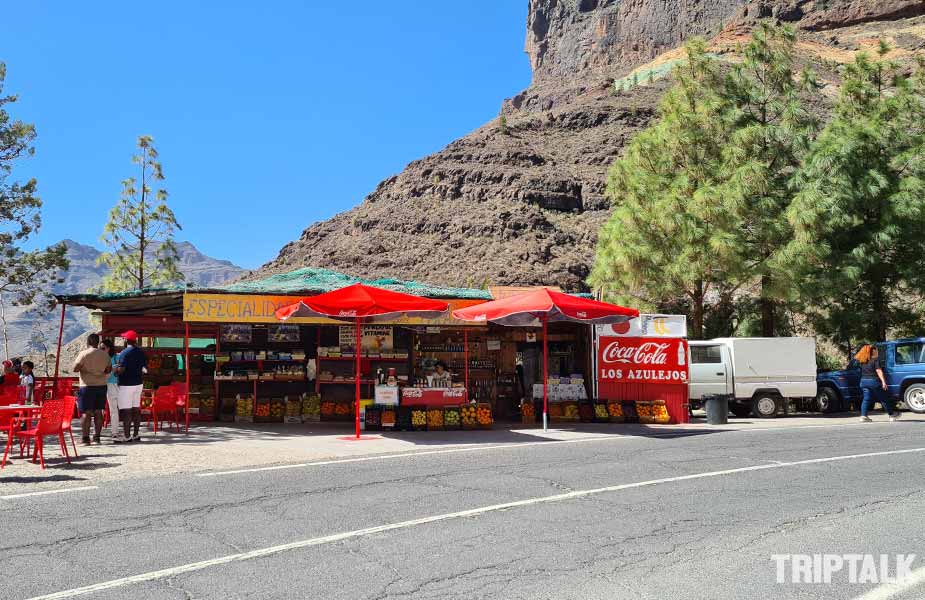 Fruitstalletje bij Azulejos wandeling Gran Canaria