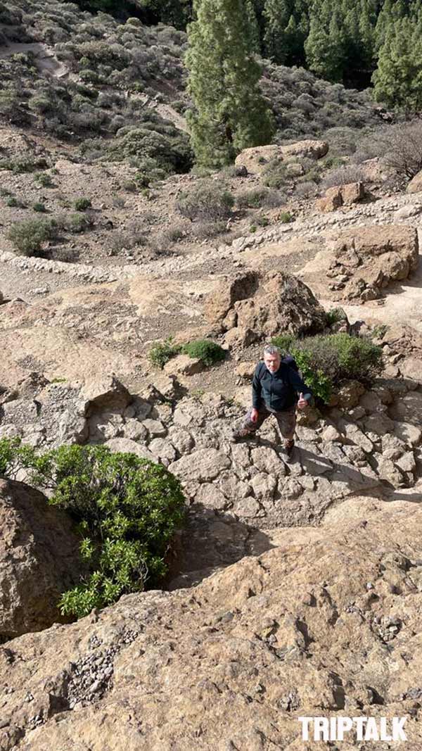 Jeroen bij wandeling Gran Canaria  naar Roque Nublo