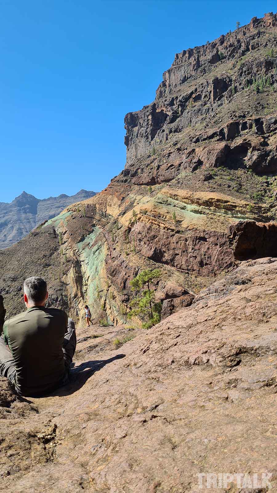 Jeroen bij wandeling Gran Canaria naar Azulejos de Venegurea