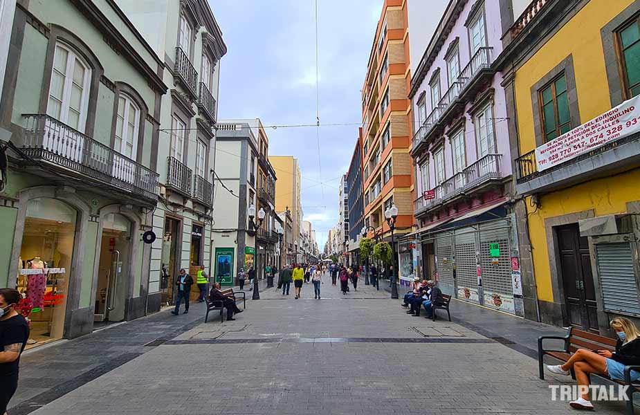 Winkelstraat in La Vegueta in Las Palmas de Gran Canaria