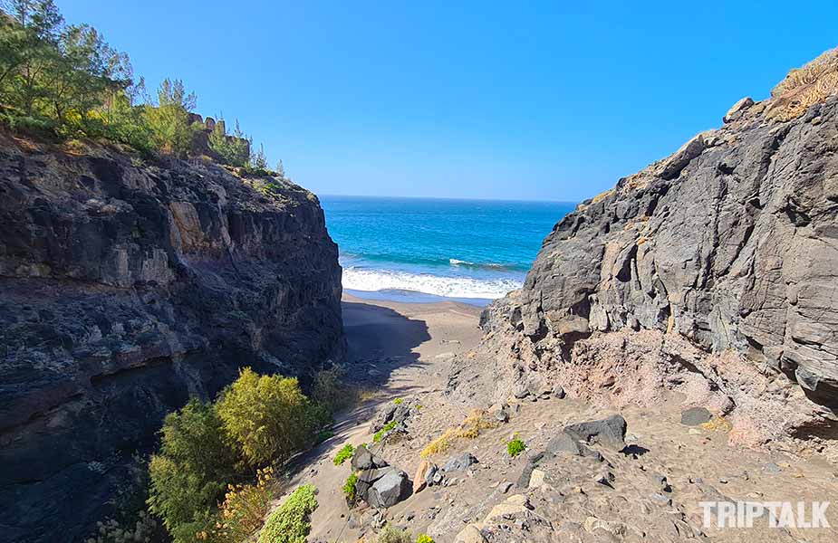 Zicht op Playa de Gui Gui na de wandeling