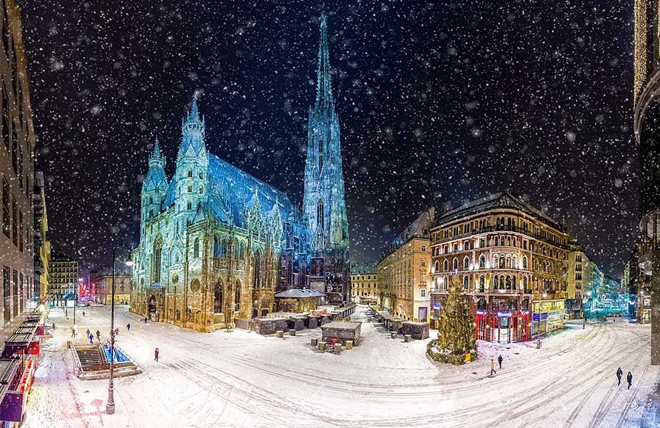 Kerstsfeer in de stad Wenen