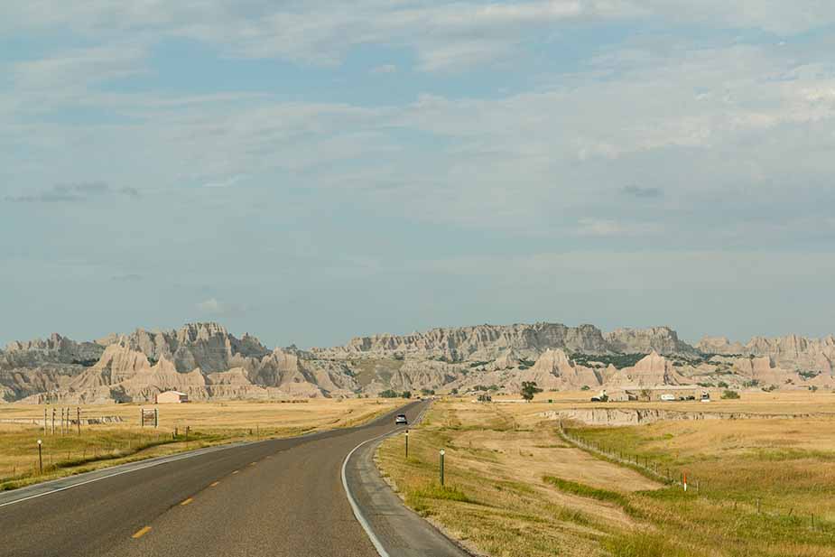 Badlands tijdens een rondreis camper West-Amerika