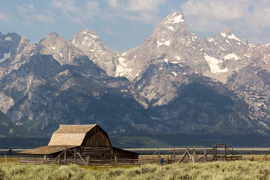 Teton range boerderij in Amerika