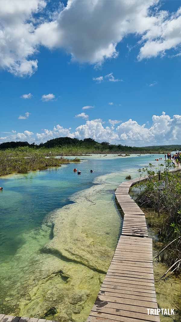 Stroomversnelling van Los Rapidos in Bacalar