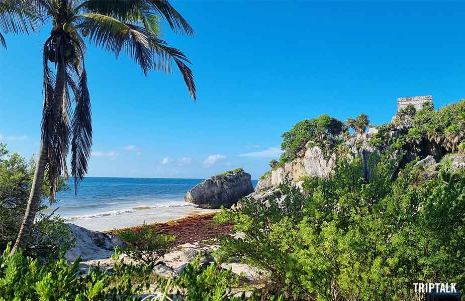 Het mooie strand van Tulum in Mexico