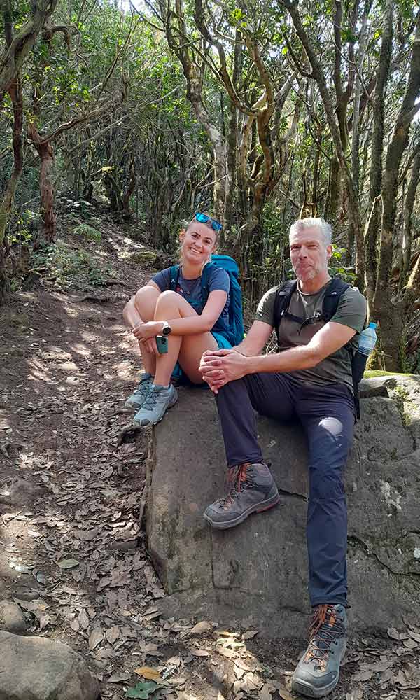 Wandelen op Tenerife, Jeroen en Julia bij de top