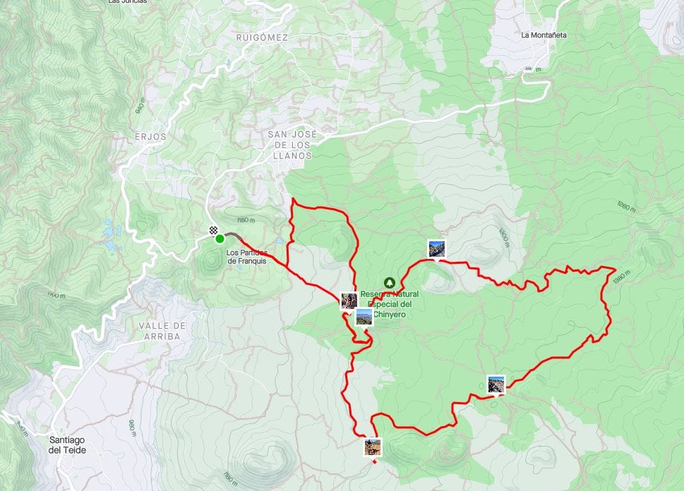 Mountainbike fiets route Tenerife