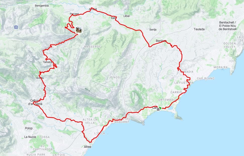 Fietsen in Calpe, fietsroute naar Coll de Rates