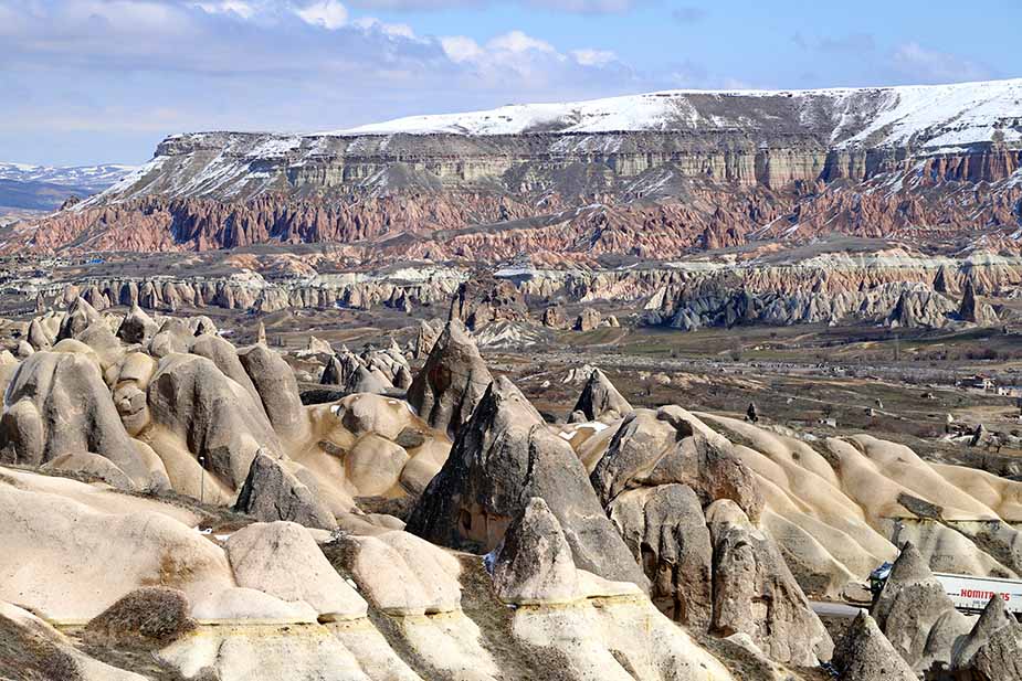 Het landschap van Cappadocië in Turkije
