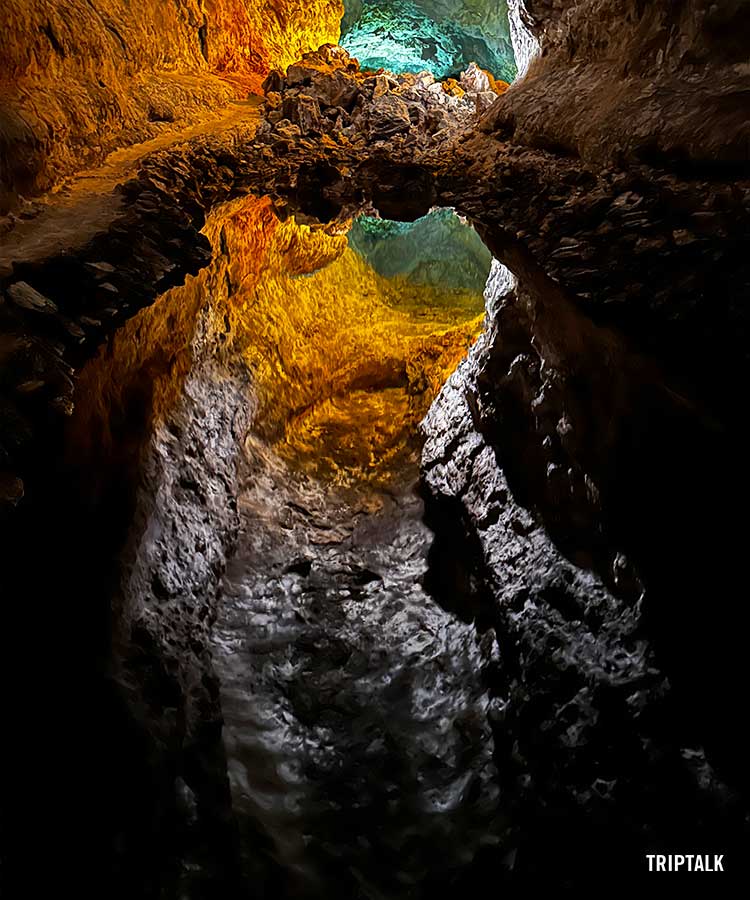 Binnen in Cueva de los Verdes in Lanzarote