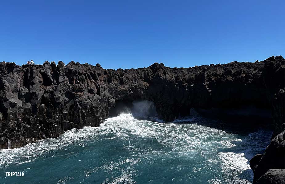 De zee bij Los Hervidores op Lanzarote