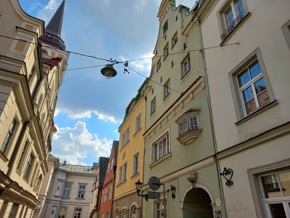 Gekleurde straten in Riga