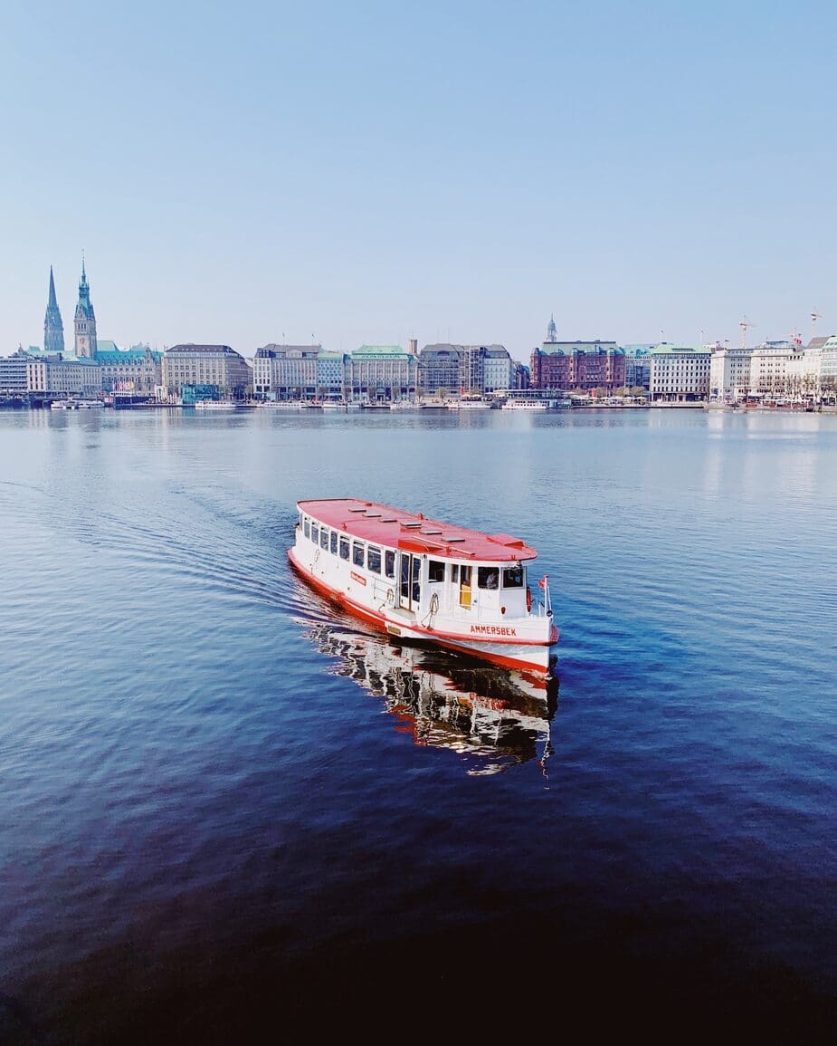 Varen op de Binnenalster in Hamburg