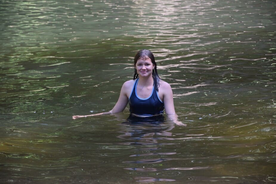 Kayla in het water