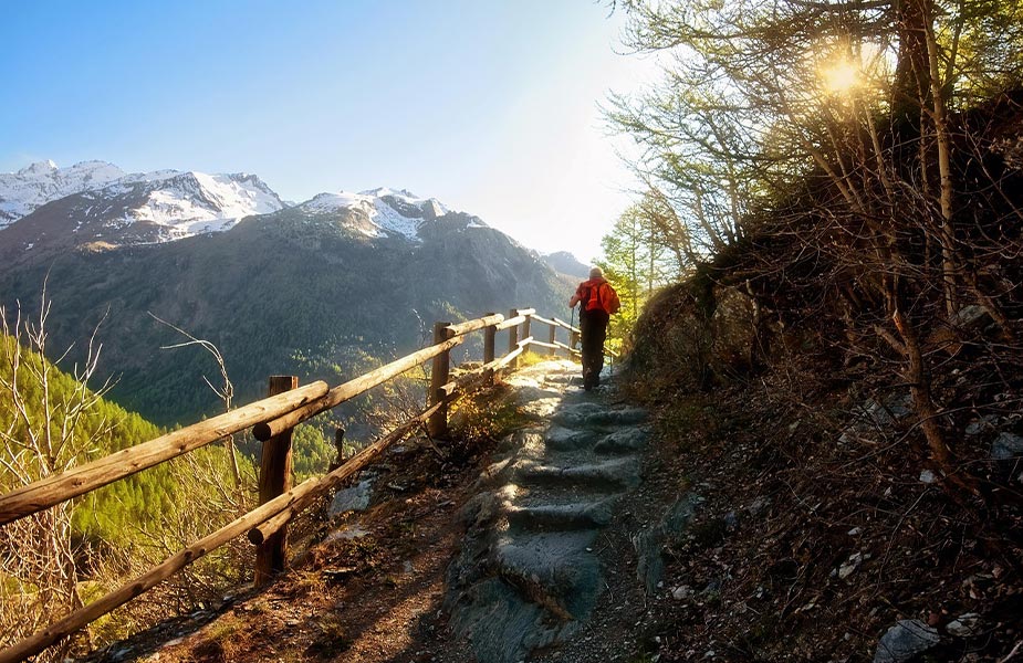 Wandelen tijdens outdoor activiteit Italië in Valle de Aosta