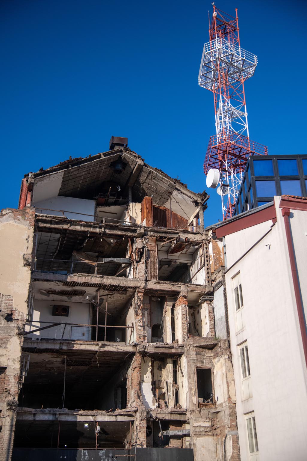 Verwoeste gebouwen in Belgrado