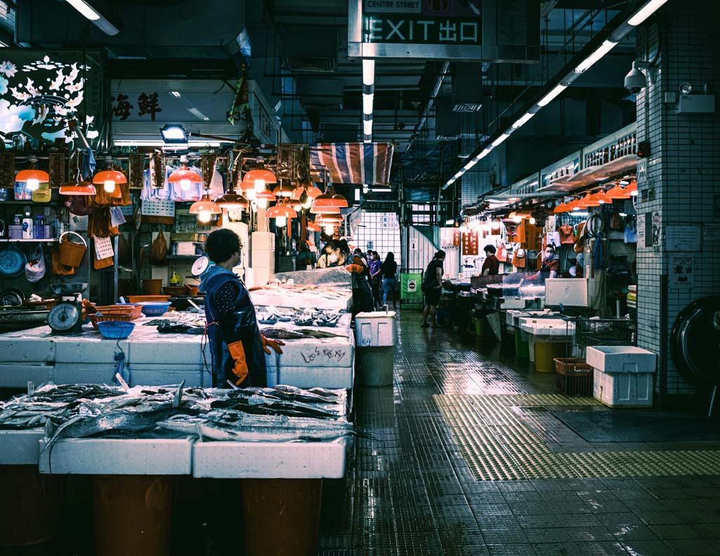 Vismarkt in Hongkong