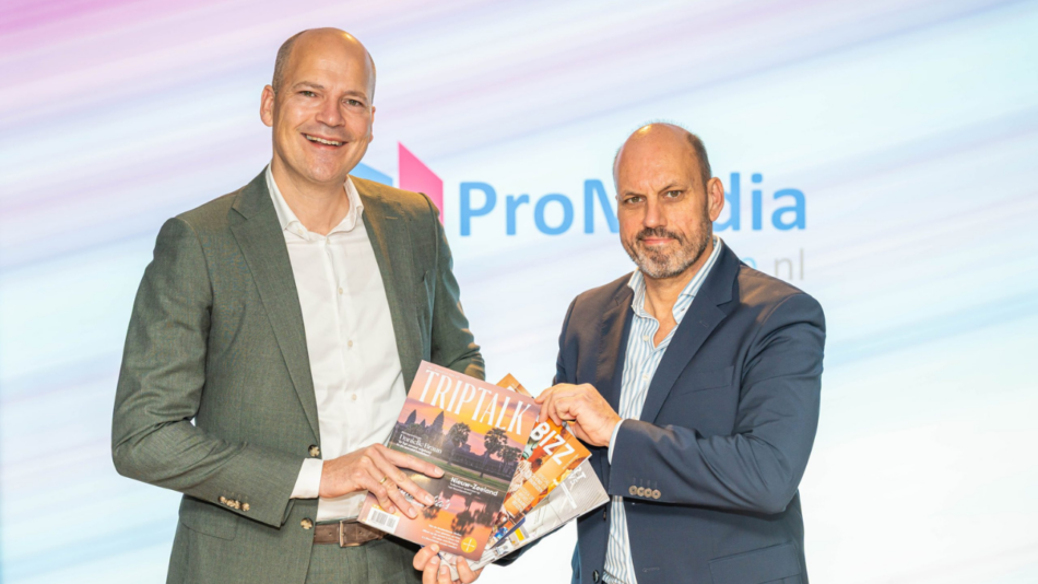 Arie van Dijk van ProMedia en Rob Somsen van Reismedia